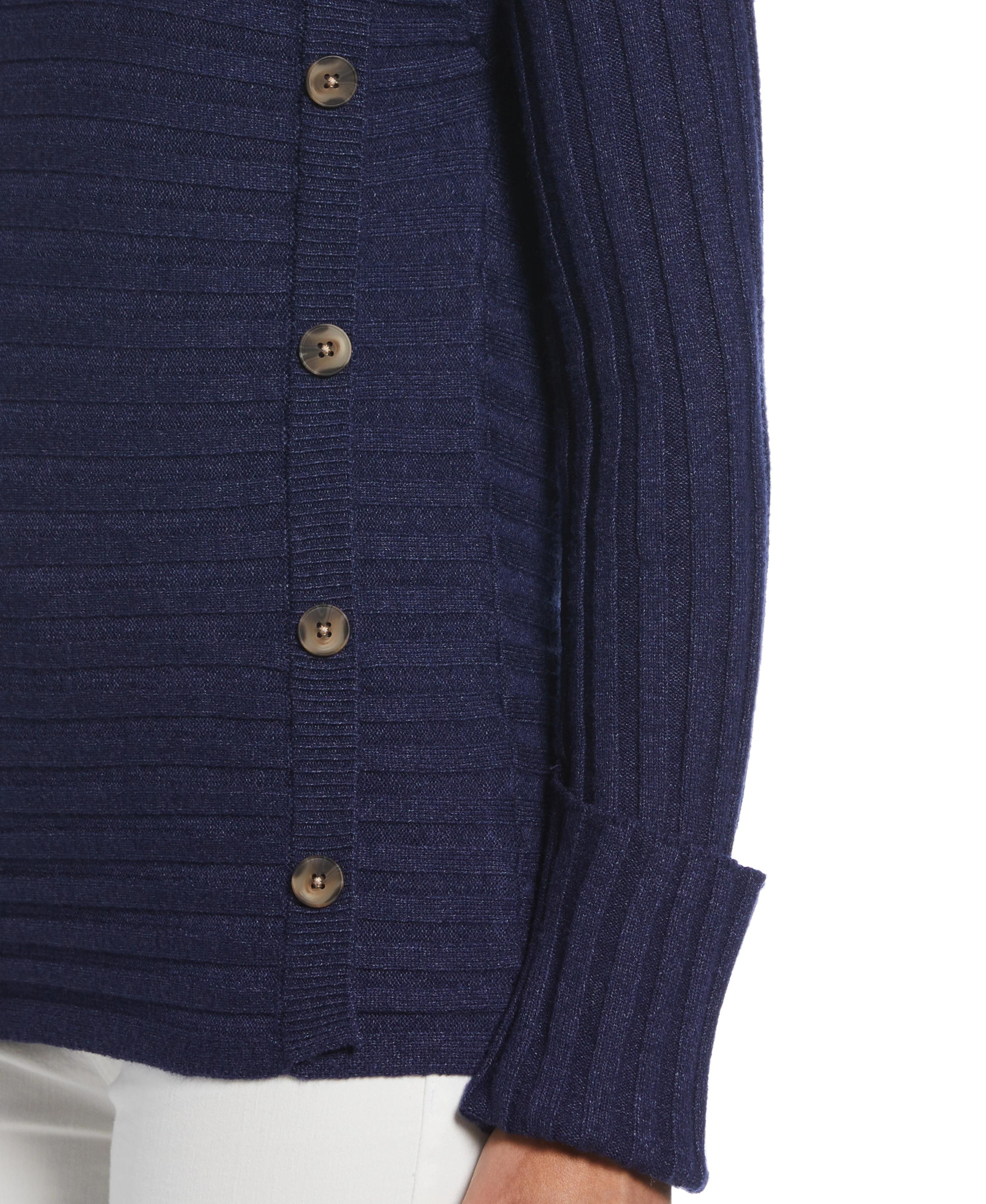 Petite Ribbed Sweater with Button Detail - Image 4