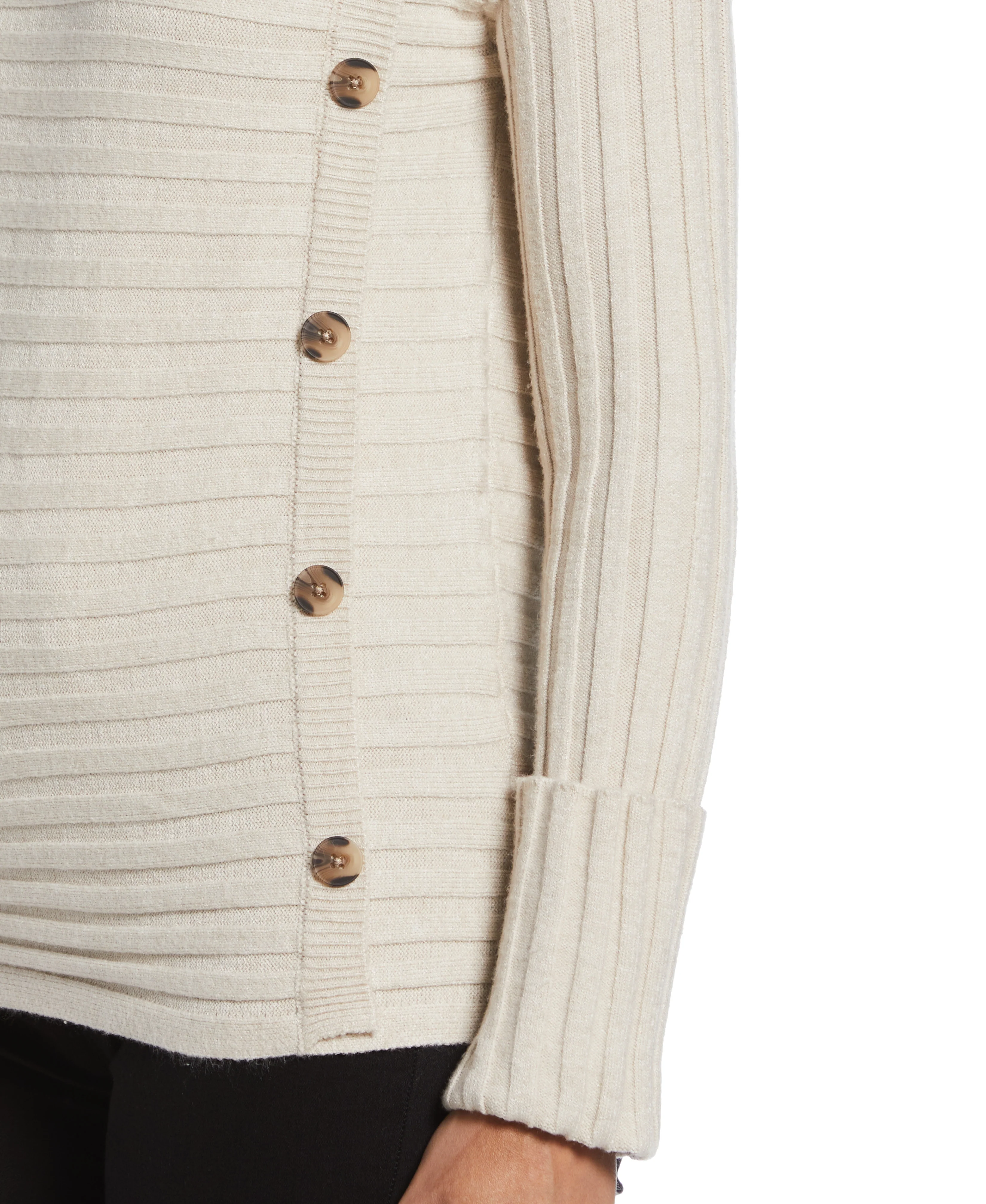 Petite Ribbed Sweater with Button Detail - Image 9