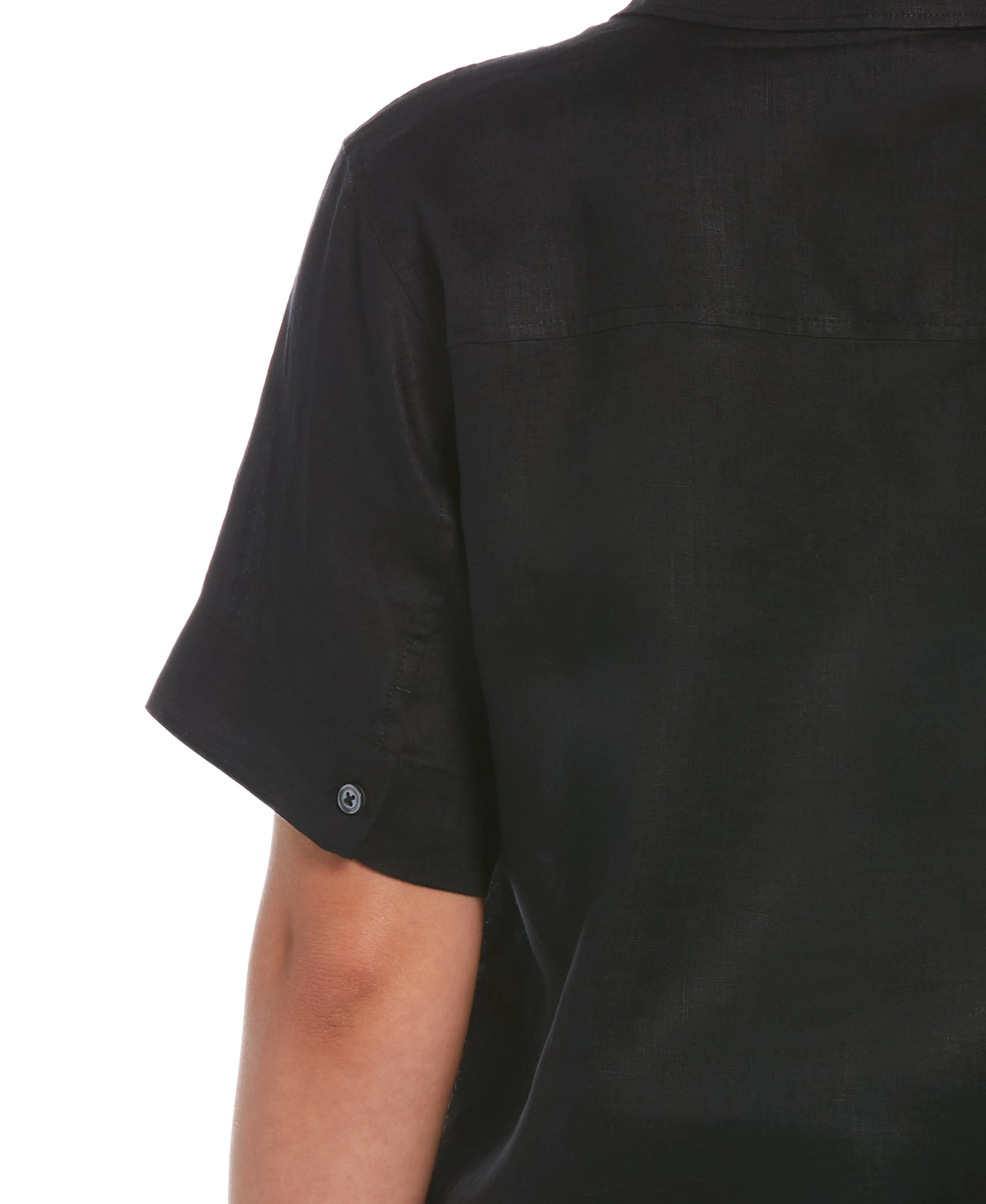 Petite Split Neck Linen Top - Image 4