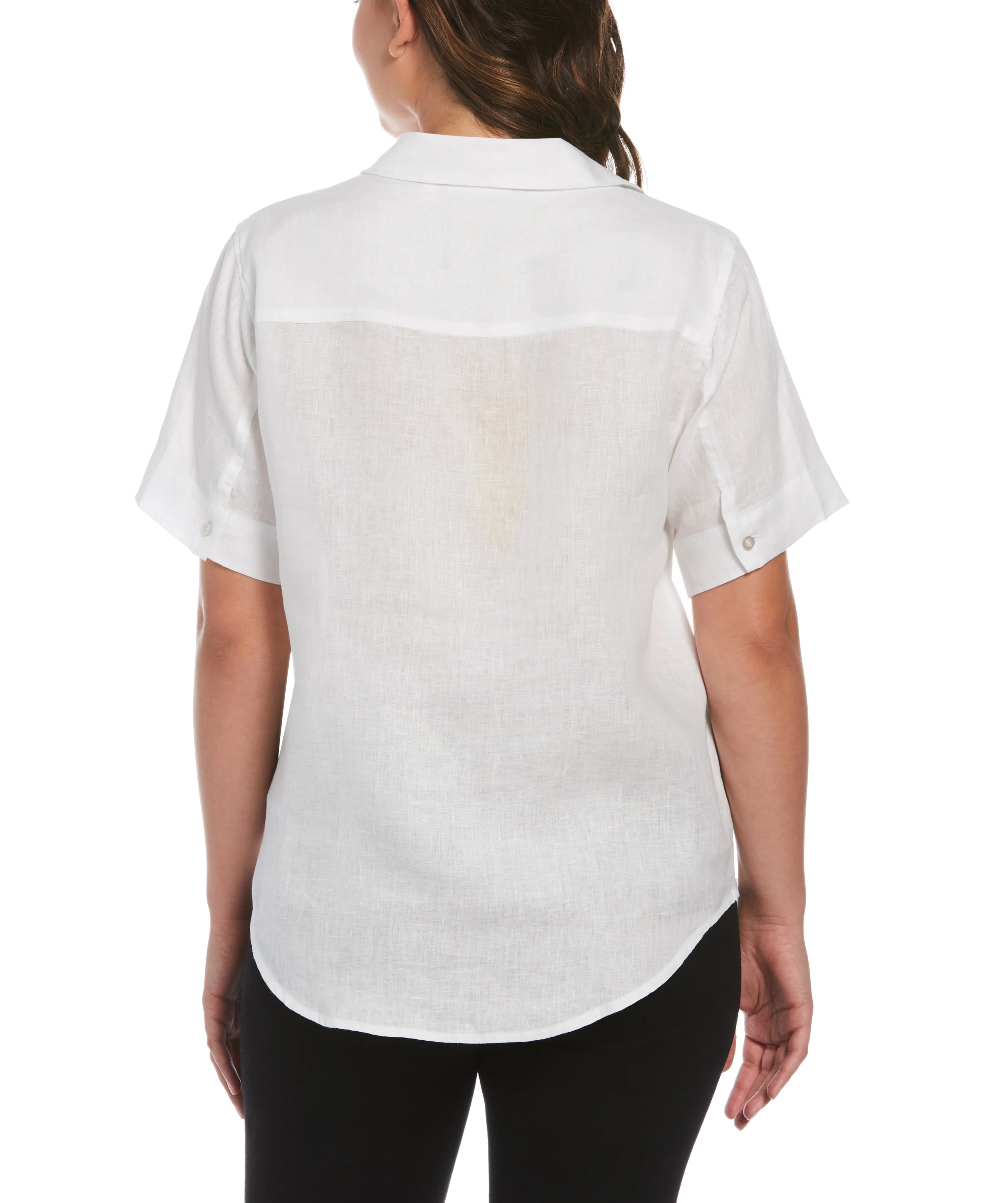 Petite Split Neck Linen Top - Image 6