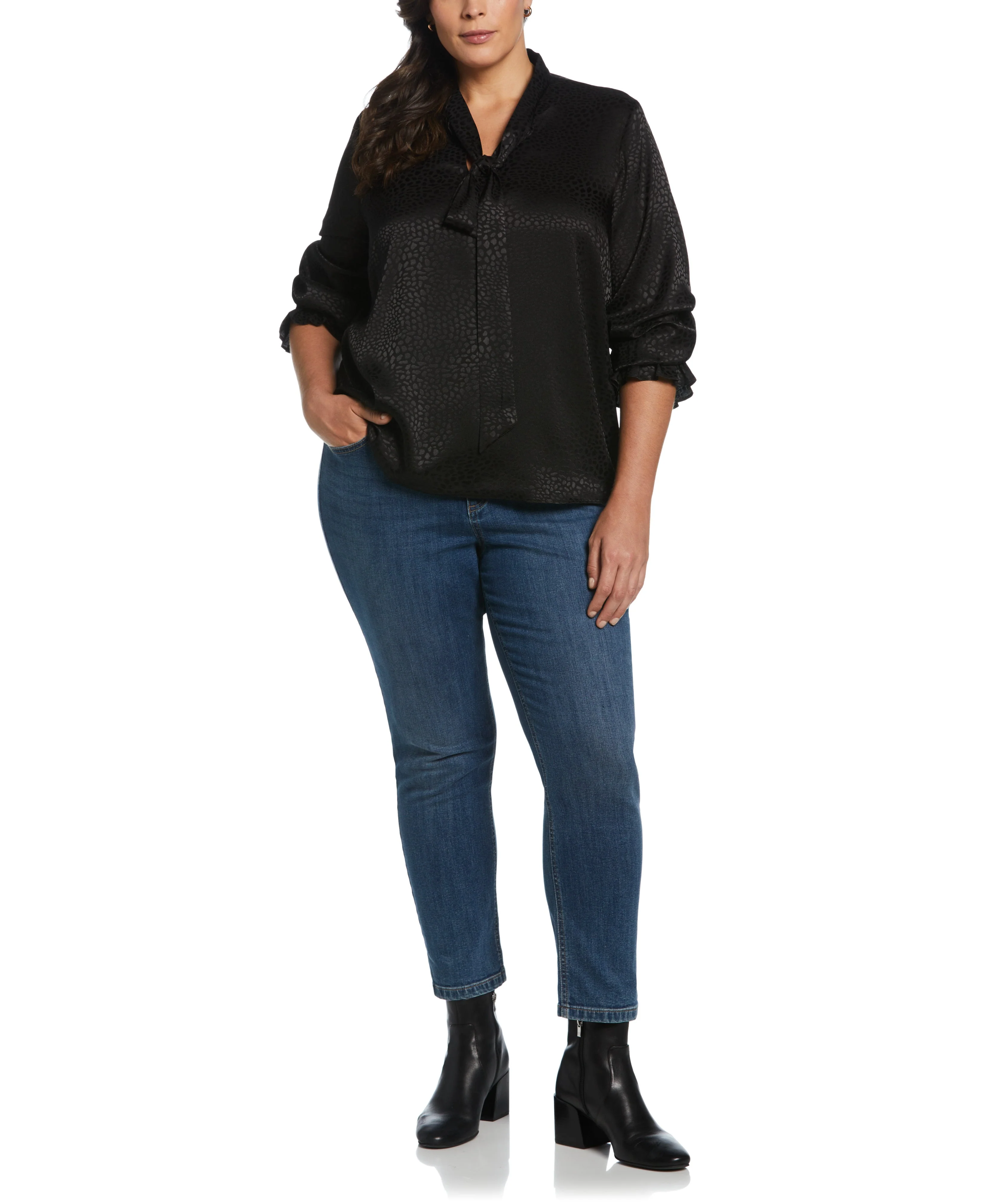 Plus Size Tie Front Blouse - Image 12