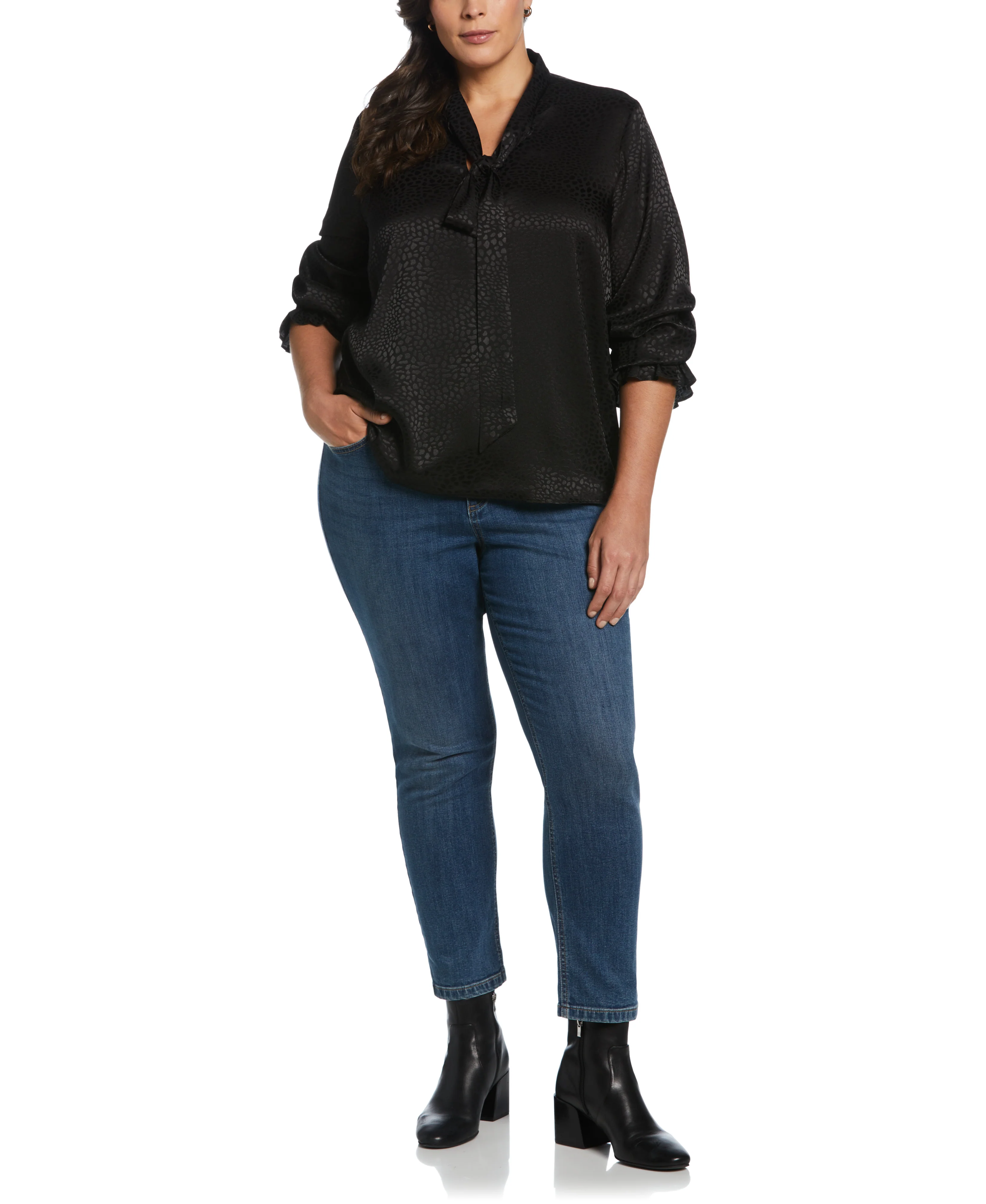 Plus Size Tie Front Blouse - Image 25