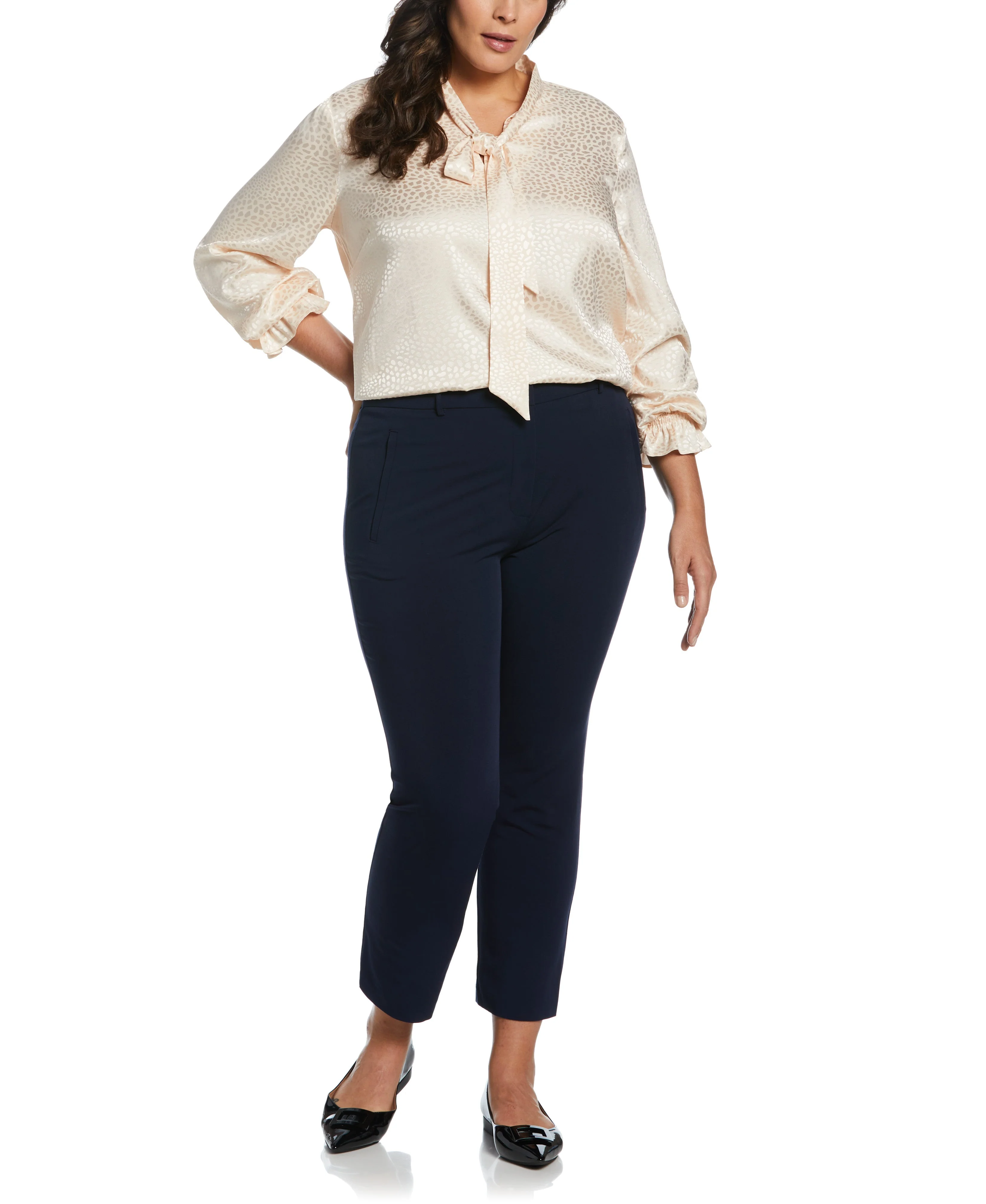 Plus Size Tie Front Blouse - Image 3