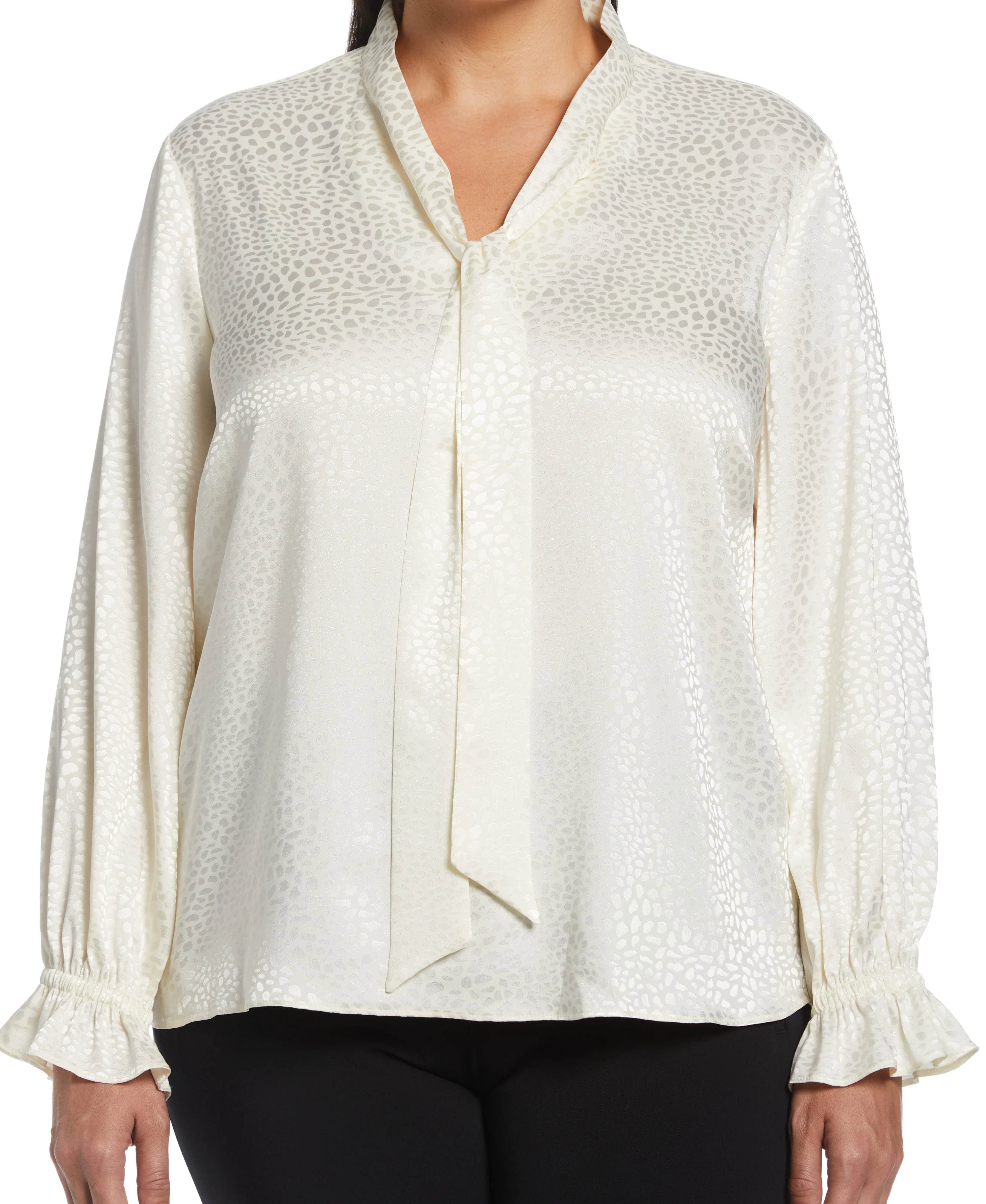 Plus Size Tie Front Blouse - Image 4