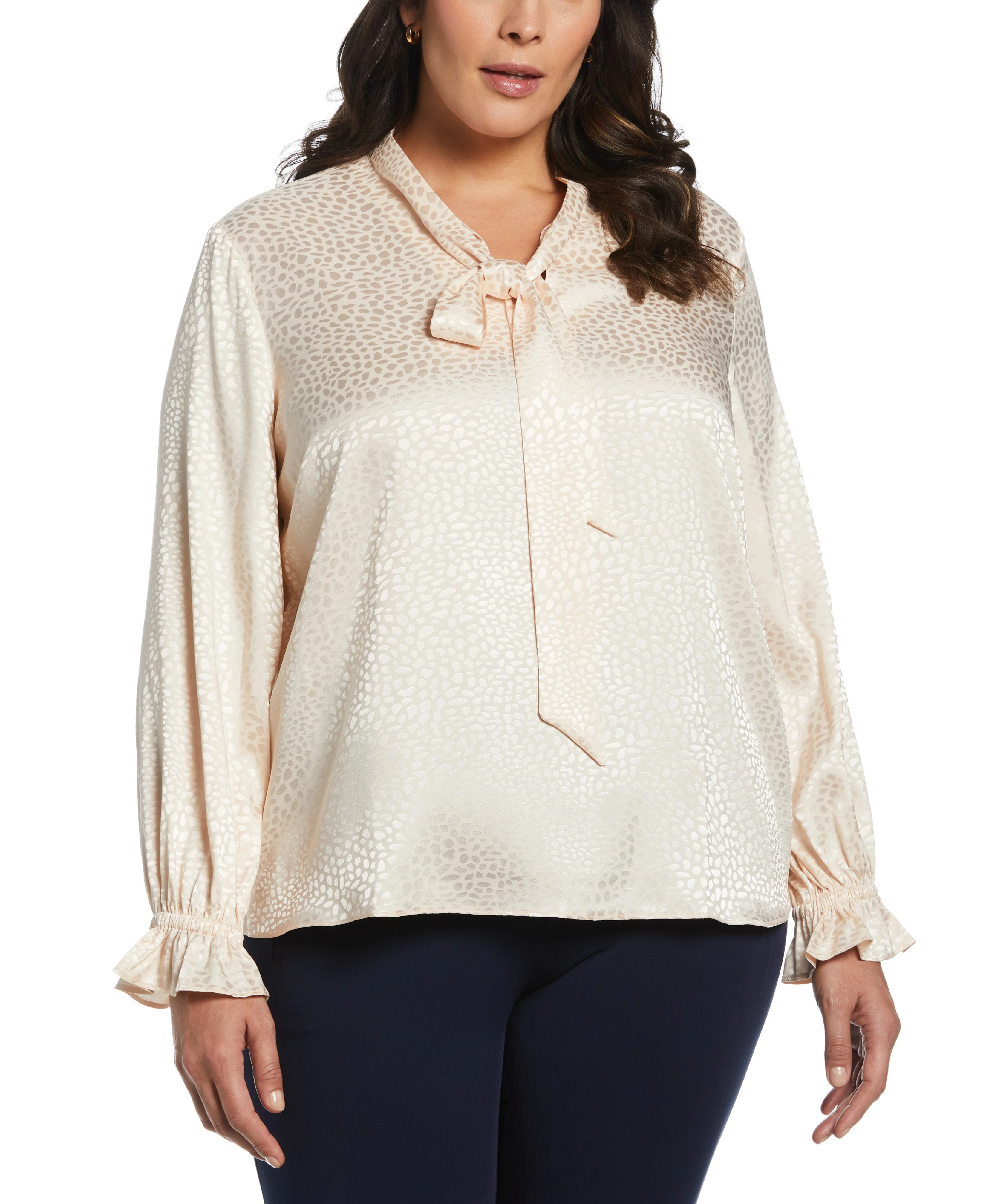 Plus Size Tie Front Blouse - Image 5